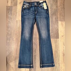 Women’s Miss Me Dark High Rise Slim Fit Boot Cut Jeans Size 32/34 New With Tags
